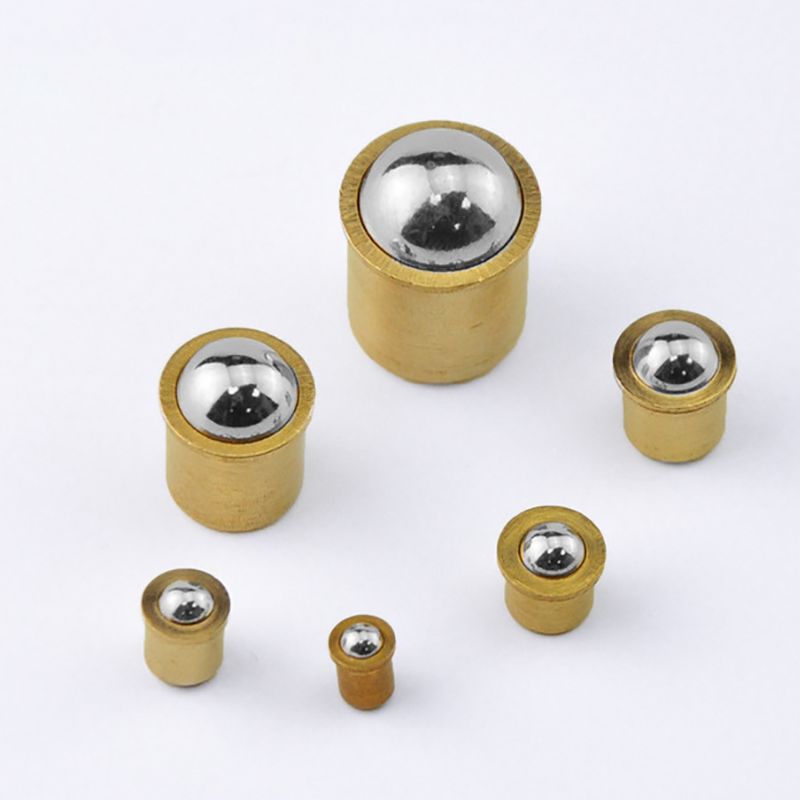 10PCS/Lot Brass Plated Closet Door Drive-in Ball Catch w/ Strike Plate, Ball Catch Door Hardware for Closet, Cabinet, Furniture