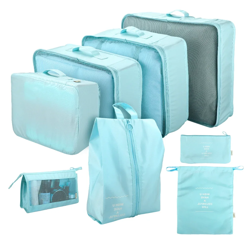 8/7/6 Stuks Set Reisorganisator Opbergzakken Koffer Verpakking Cubes Set Koffers Draagbare Opvouwbare Bagage Kleding Schoen netjes Pouch