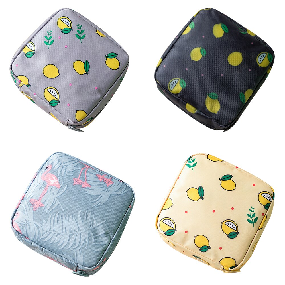 Portable Fabric Large Capacity Sanitary Towel Napkin Pad Tampon Purse Bag Organizer Pouch Girls Feminine Hygiene Pad Storage