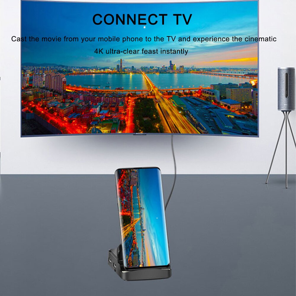 Hub Docking Station Telefoon Stand 1Pc Thuis Leveringen 3.0 Sd Tf Card Pd Type C Voor Macbook Bank Accessoires 6 In 1 Dex Pad