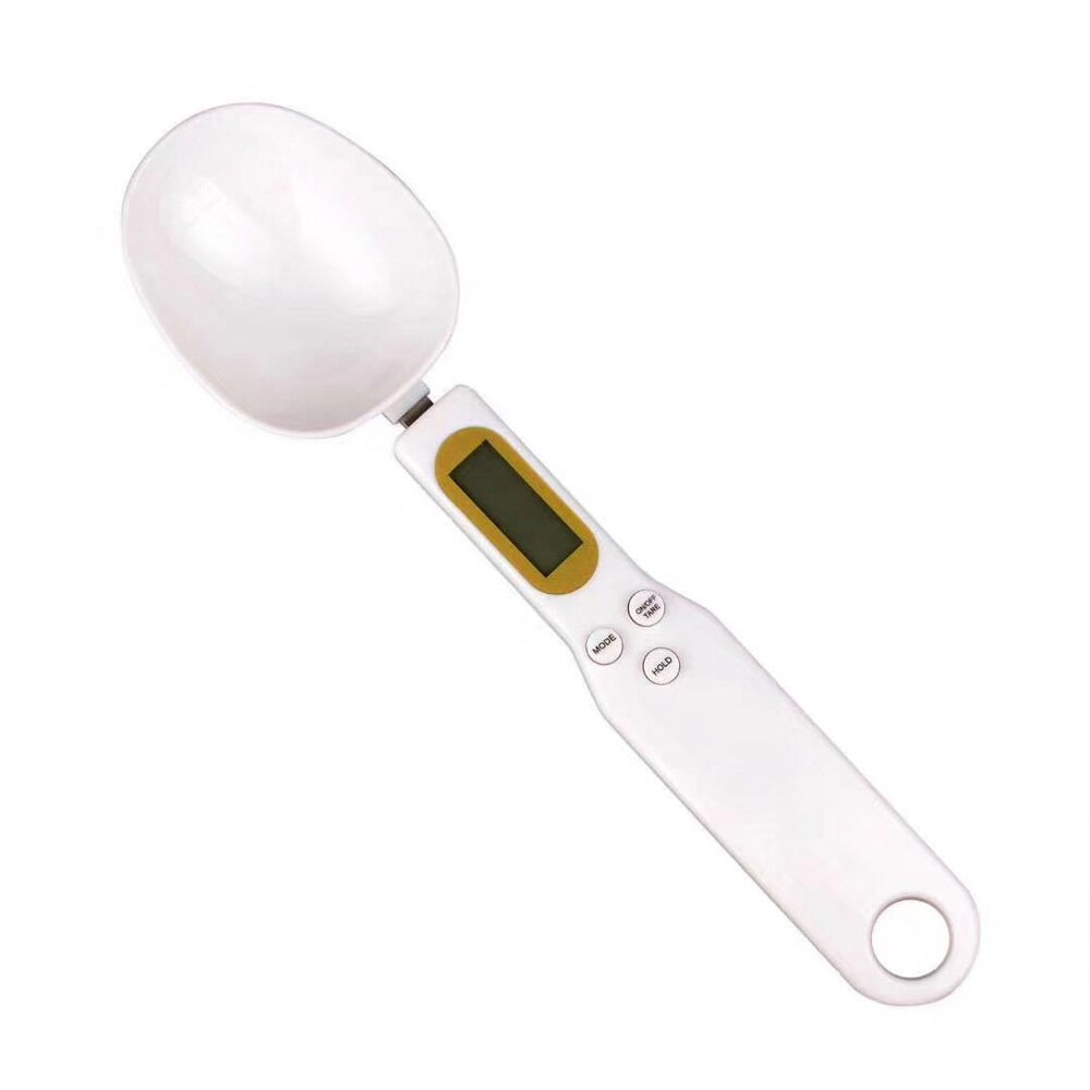 Kitchen Measuring Spoon Scale LCD Display Digital Measuring Electronic Weight Gram Food Scale Precise Cooking Baking Accessories: White