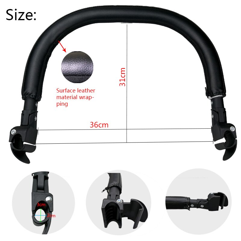 Bébé landau barre main courante Oxford tissu & PU cuir chariot accoudoir bébé poussette accessoires pour Babyzen yoyo yoya babytime chariot