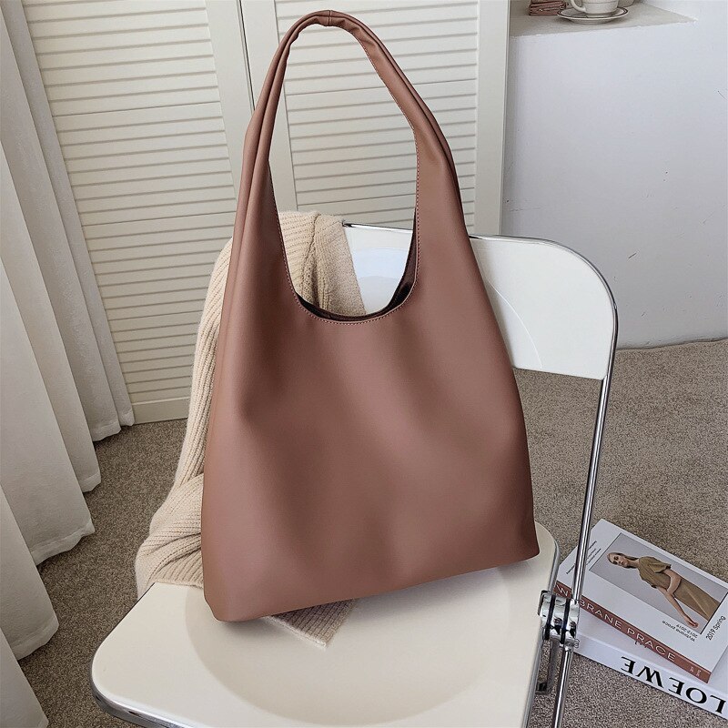 Große Kapazität Tasche für Frauen Damen Handtasche Pu Leder Schulter Handtasche Weiche Tragetaschen Braun Hobo Tasche: khaki