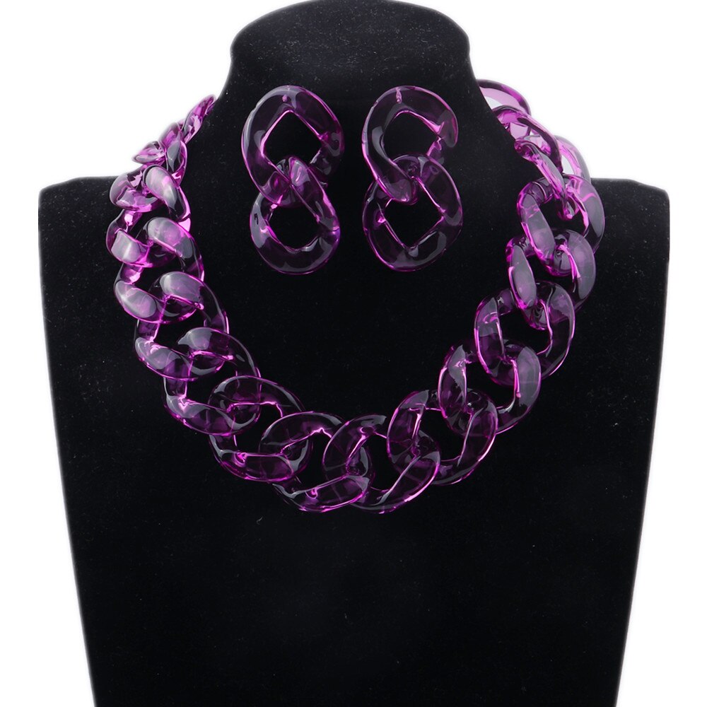Fishsheep Transparant Acryl Ketting Grote Ketting Voor Vrouwen Kleurrijke Clear Choker Kraag Ketting Mode-sieraden
