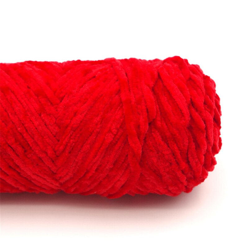 Chenille Garen Threads Breien Chenille Breien Garen Craft Diy Accessoires 1 Roll Zachte Draad Fluwelen Garen Haak: Rood