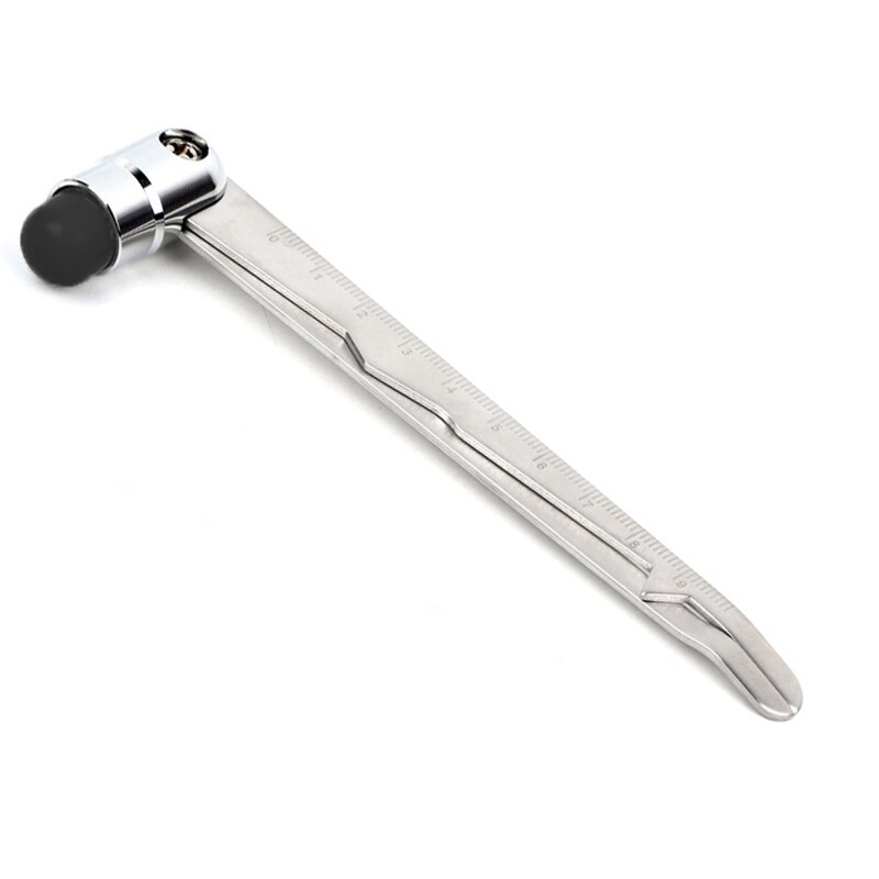 Neurological Reflex Hammer Caliper Multifunction Scale Percussion Hammer Diagnostic Hammer Massage Tool Stainless Steel: Black
