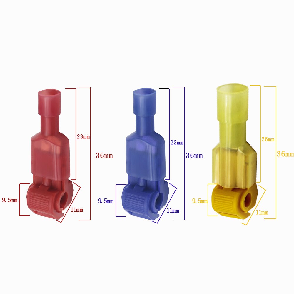 240 PCS T Tap Electrical Yellow, Red Blue Electrical Connectors Quick Wire Splice Taps and Insulated Male Quick Disconnect Term