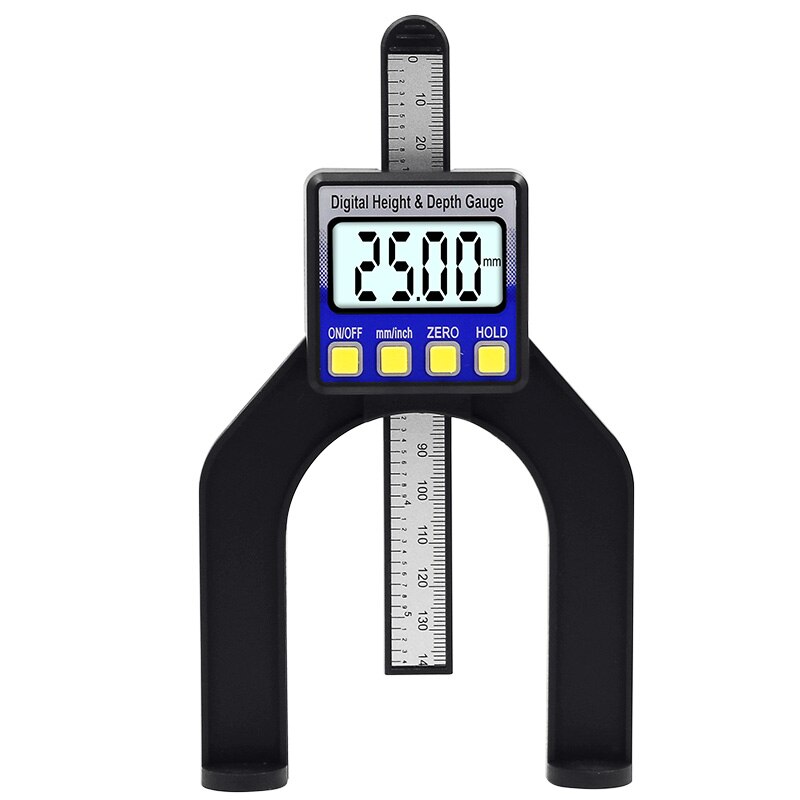 Digital Depth Caliper height gauge Digital Tread Depth Gauge LCD Magnetic Self Standing Aperture 0-80mm: ruler