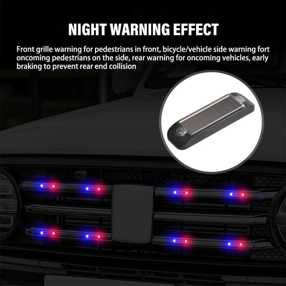 Mini led-autolampje op zonne-energie, waarschuwingslampje voor 's nachts, gesimuleerd alarm, draadloos antidiefstalwaarschuwingslampje, knipperend nep-alarmlampje