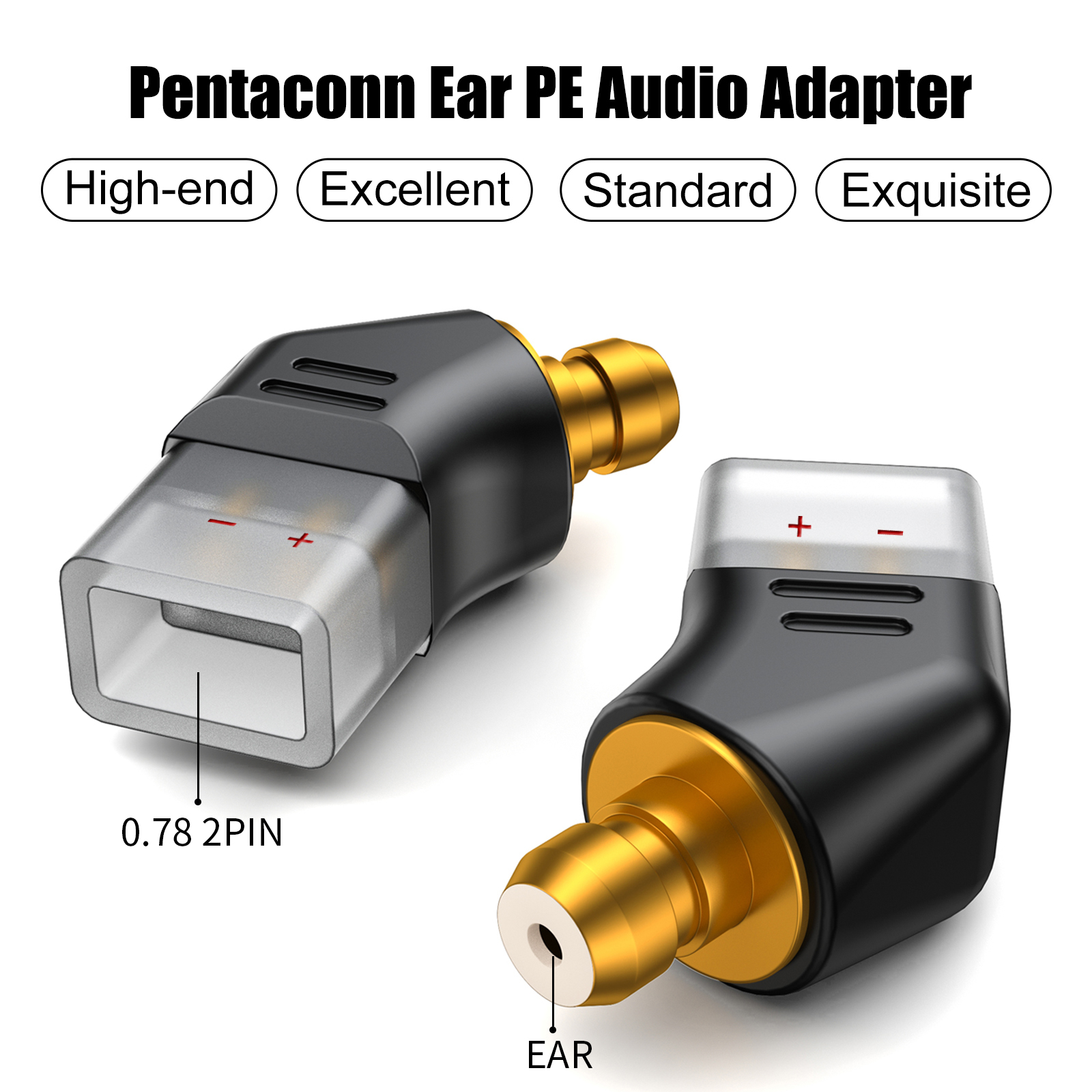 OKCSC 0.78 2 Pin Female EAR Male Earphone Adapter to Earphones Earsets for Pentaconn Ear PE/Acoustune HS1650CU/HS1655CU/1670SS