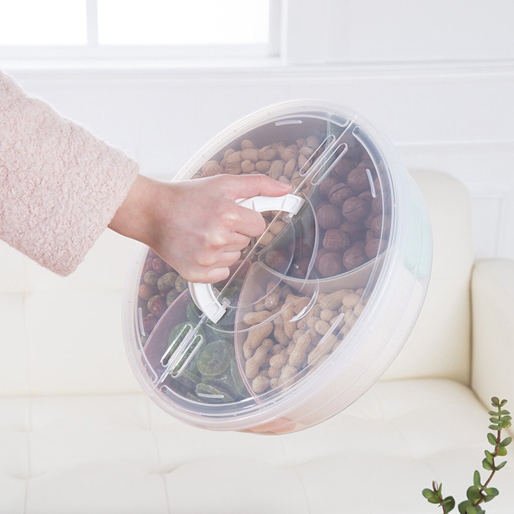 Portable Snack Box Candy Food Storage Box Jewelry Storage Box Sealed Portable dried fruit plate compartment storage box &F3