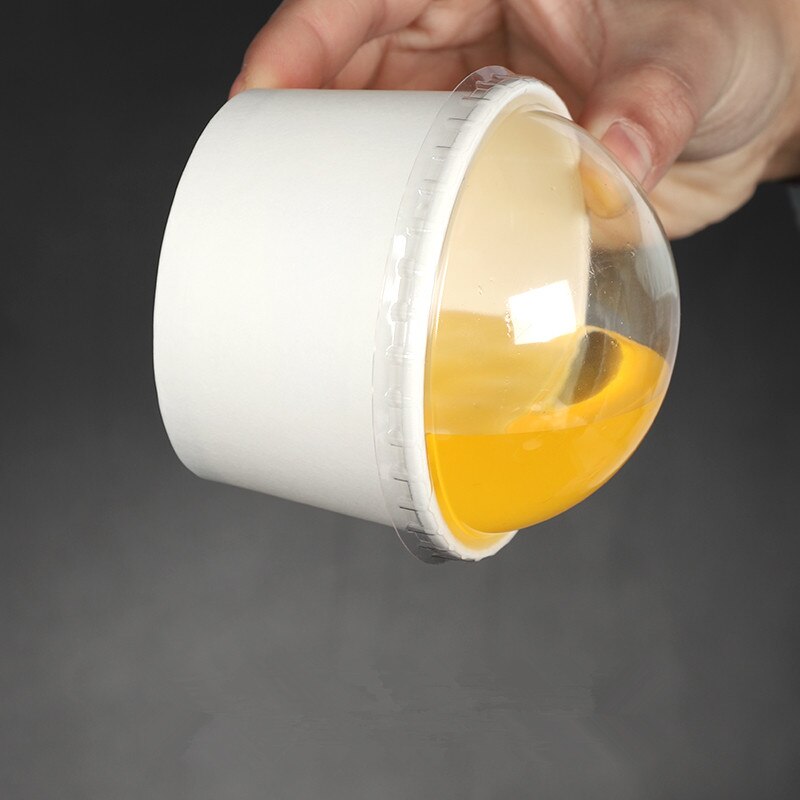 50pcs 200ml 300ml pudding jelly dessert paper cups with lid takeaway package White disposable ice cream cup party birthday favor