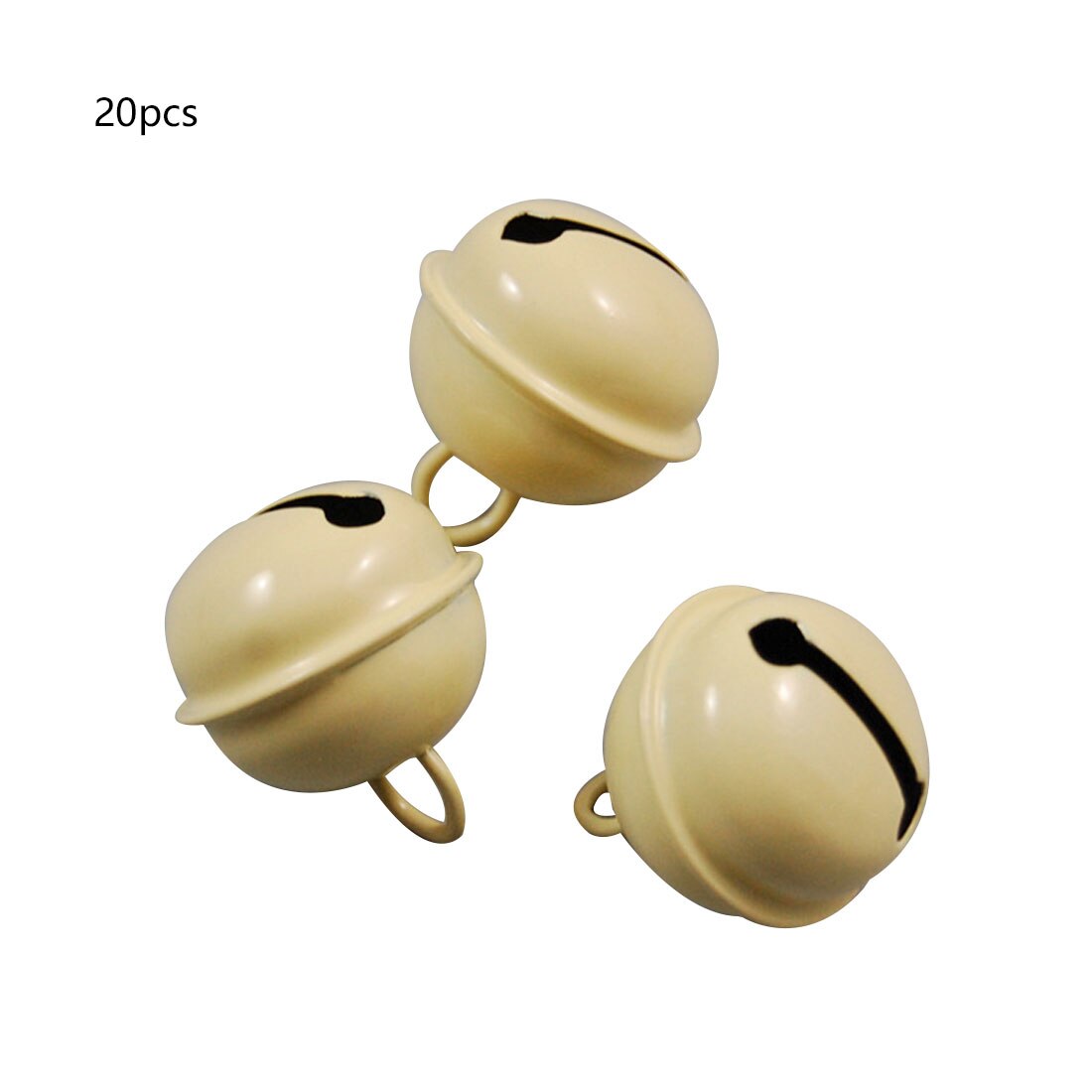 Décorations clochette Jingle en métal en fer | 22mm, 20 pièces colorées, décoration de noël, pendentifs pour animaux de compagnie, accessoires artisanaux faits à la main pour bricolage: Beige