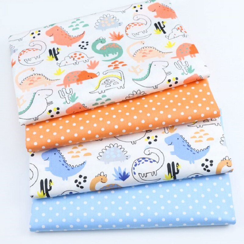 Tissu imprimé de dessin animé pur coton, ensemble de tissus de Collage faits à la main pour lit d'enfants au mètre