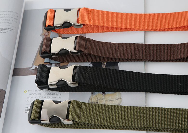 Cinturón largo con hebilla de lona de plástico para mujer, cinturón negro, rojo y blanco, correa para cintura femenina, pantalones vaqueros para niña