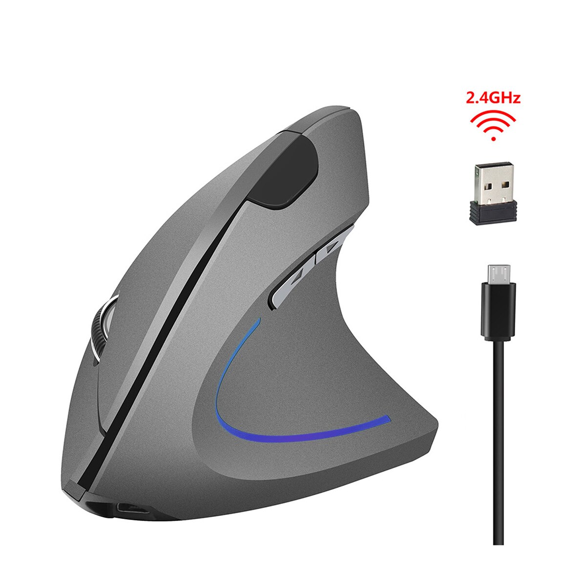 Souris Ergonomique Sans Fil 1600 Dpi + Repose-bras Offert - General Keys PX2343