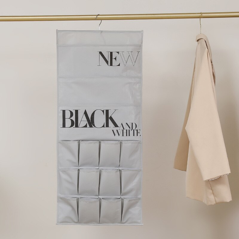 Organizador colgante para ropa interior, bolsa de almacenamiento plegable para armario, calcetines, sujetador, percha para el hogar: Gray / Single Side