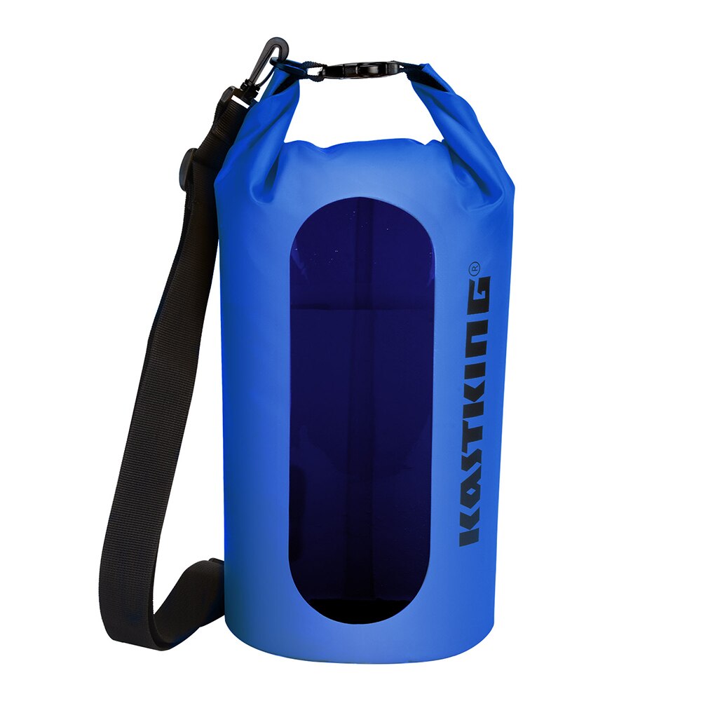 KastKing 100% Waterproof Dry Bag with Clear Window 500D PVC Material Dry Bag 10L 20L 30L For Fishing Camping Kayaking Hiking: blue / 10L