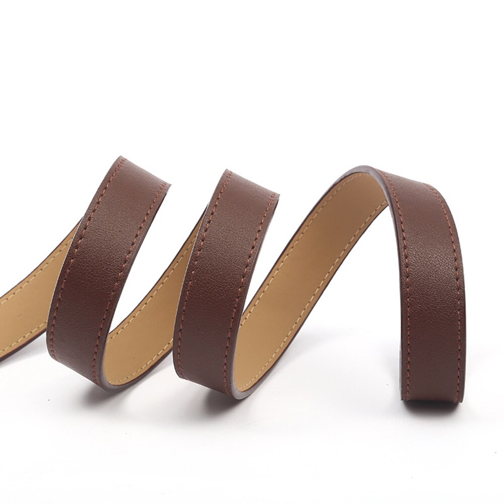 Belt Round Pin Buckle Metal Holeless Female Belt Faux Leather Casual Solid Belts For Women