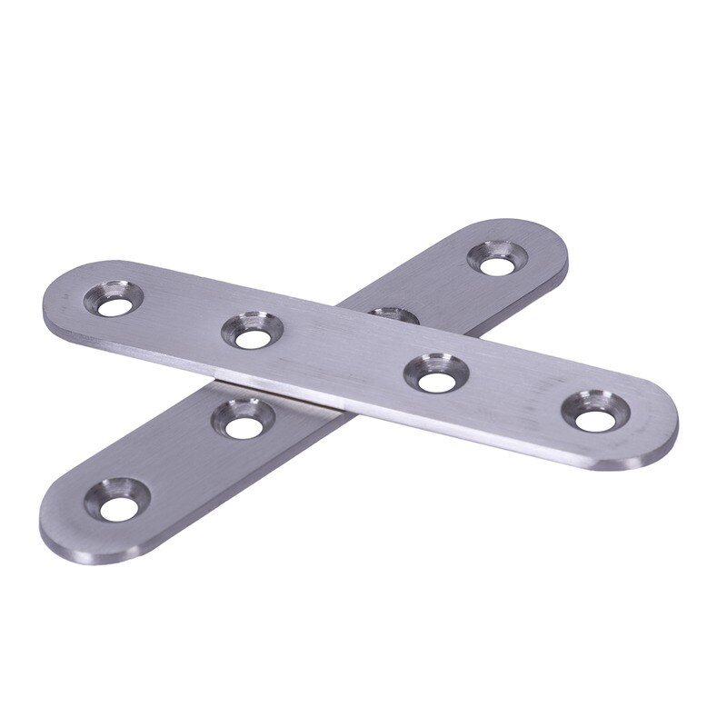 Flat Stainless Steel Repair Mending Fixing Plate Brackets Support 2pcs