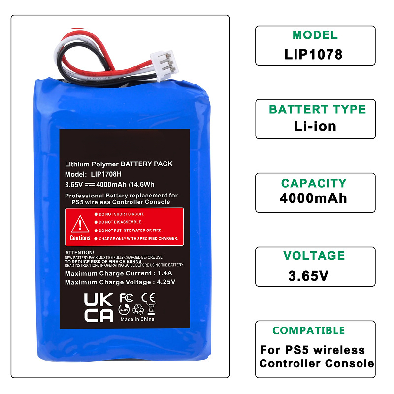 Nova bateria 3.65v 4000mah ps5 lip1078 bateria para sony playstation 5 ps5 dualsense CFI-ZCT1W controlador sem fio de alta qualidade