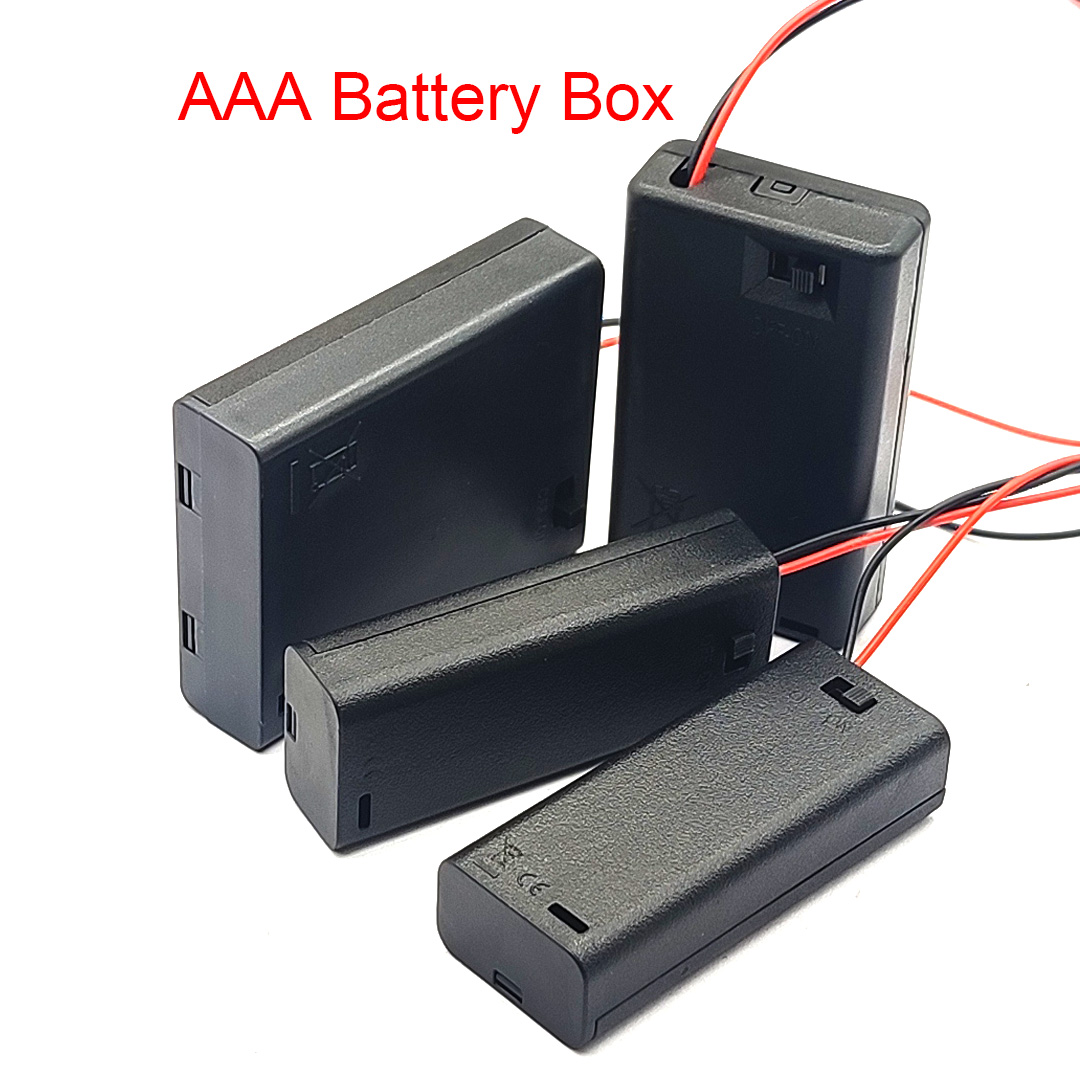 AAA Battery Holder AAA Battery Case With Leads With ON/OFF Switch Cover 2 3 4 Slot AAA Standard Battery Container