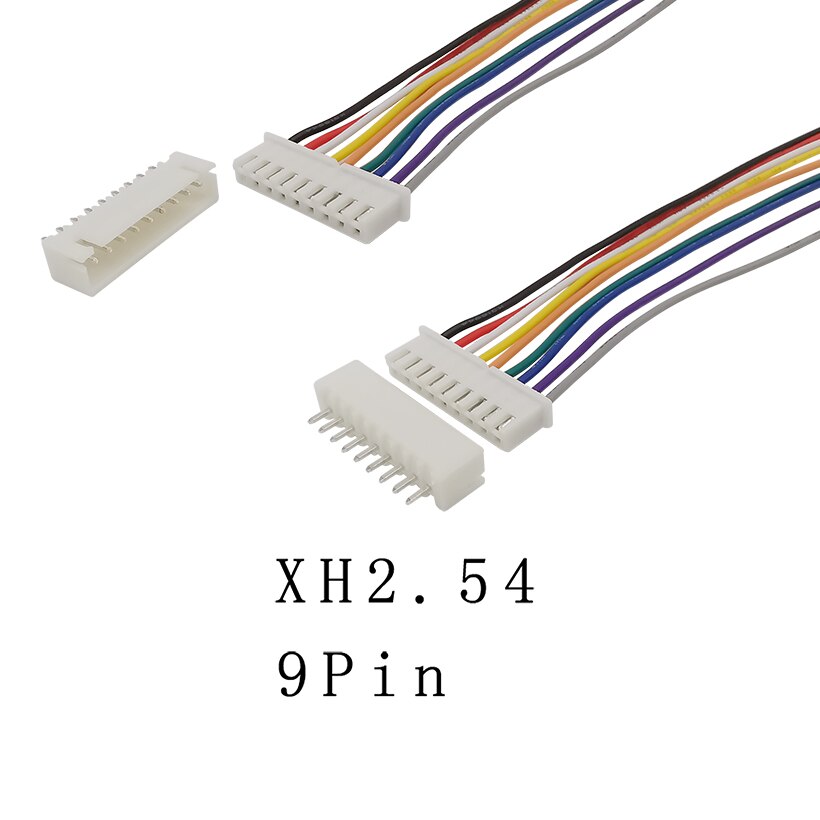 5/10Sets 2P 3P 4P 5P 6P 7P 8P 9P 10Pin Pitch 2.54mm JST XH2.54 XH 2.54mm Male Female Plug Socket Wire Cable Connector 20CM 26AWG: 9Pin / 10 Sets