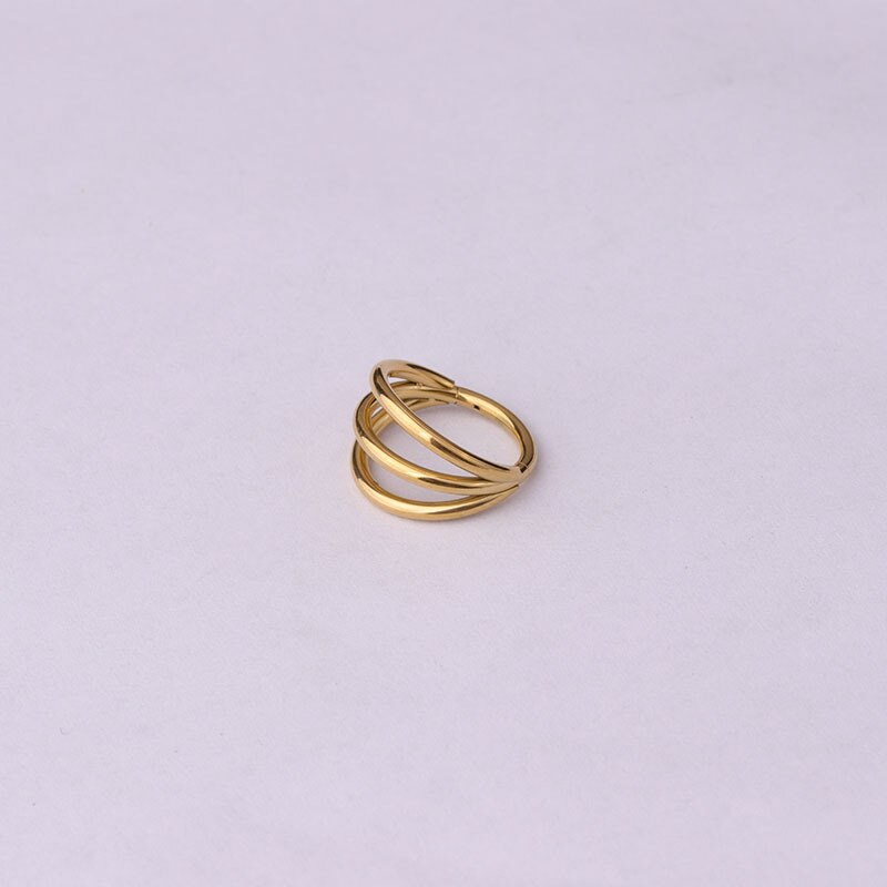 1Pcs 16G 316L Chirurgisch Staal Clicker Segment Hoepel Kraakbeen Oorbellen Nose Ring 8Mm/10Mm Drie lagen Helix Boby Piercing Sieraden