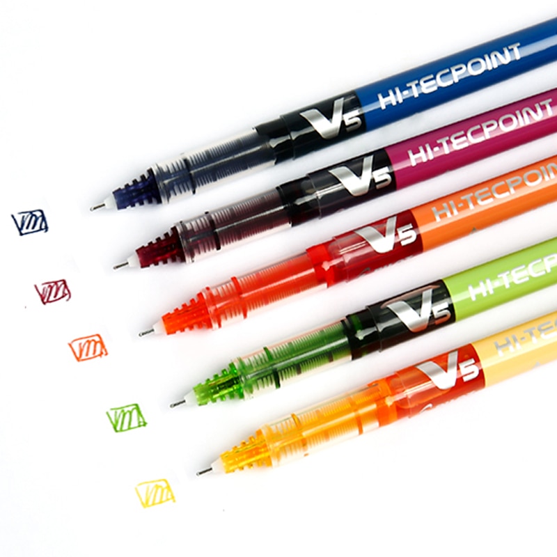 6/12 Uds piloto BX-V5 aguja completa recta bolígrafo líquido BX-V5 0,5mm gel bolígrafo multicolor de gran capacidad