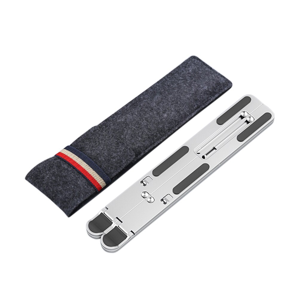 Bærbar bærbar stativ mobiltelefonstativ bokhylle justerbar stasjonær notisbokholderholder til 14-17.3 tommer pc bærbar pc: Sølv