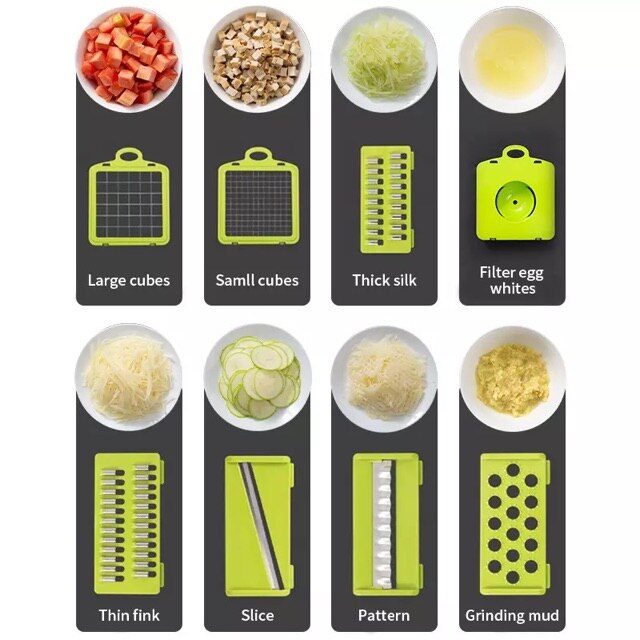 11 in 1 Multifunction Mandoline Slicer Vegetable Slicer, Graters and Cutter, Pemotong Sayur