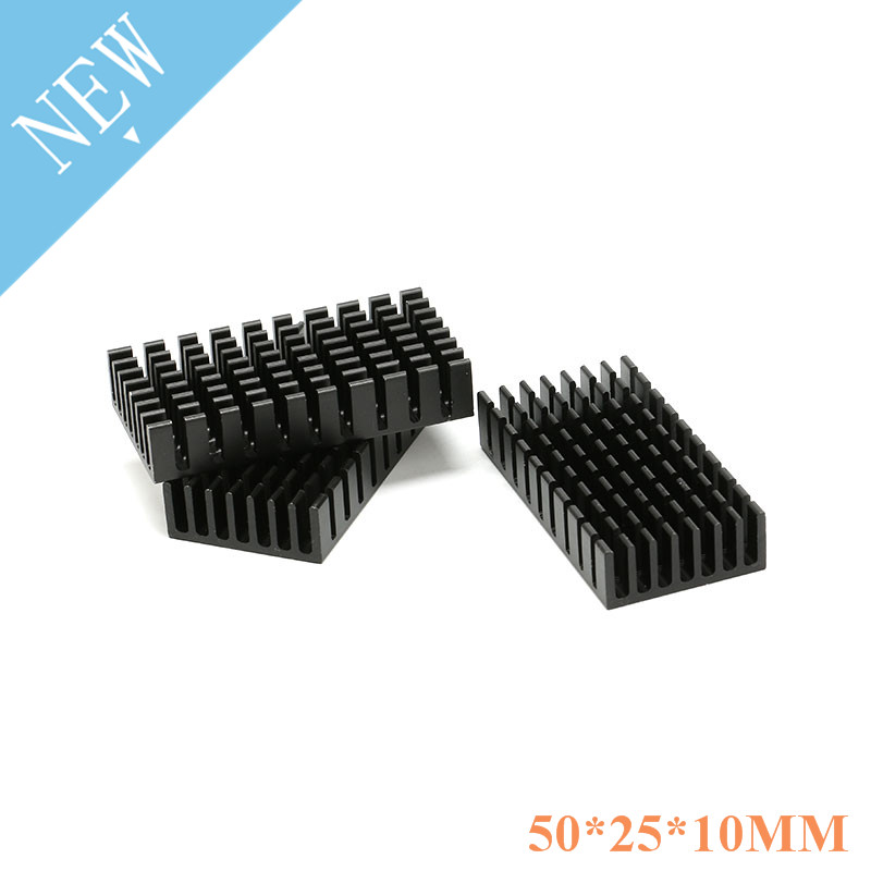 Heatsink 50x25x10mm Radiator Koeler Radiator Aluminium 50mmx25mmx10mm Koellichaam Metalen Steken Voor Koeling Chip 50*25*10mm