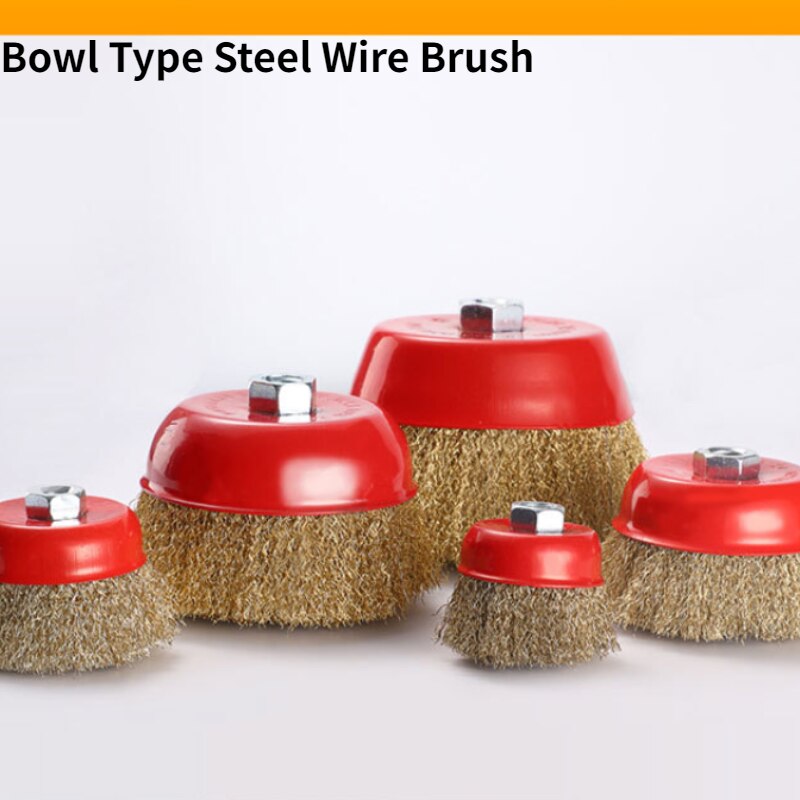 Metal Polishing Wheel / Cleaning Wire Brush / Bowl Type Grinding and Derusting Steel Wire Wheel with Nut / Angle Grinder