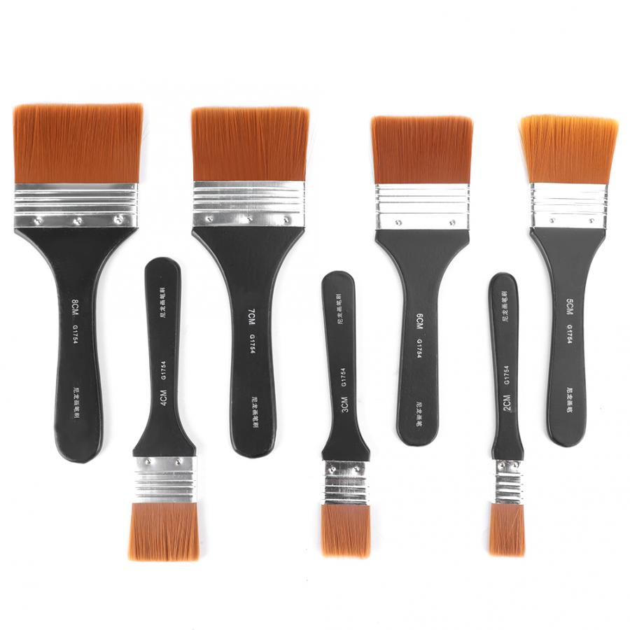 Verf Borstel Borstel Art 7 Stuks Lichtgewicht Houten Handvat Platte Penselen Set Voor Olieverf Acryl Schilderen Artes Schilderen