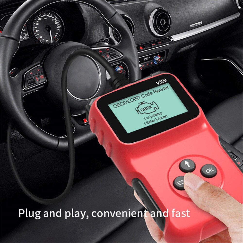 V309 Scanner de voiture OBD2, outil de Diagnostic automobile, lecteur de Code, vérification du moteur, testeur automobile, PK Elm327