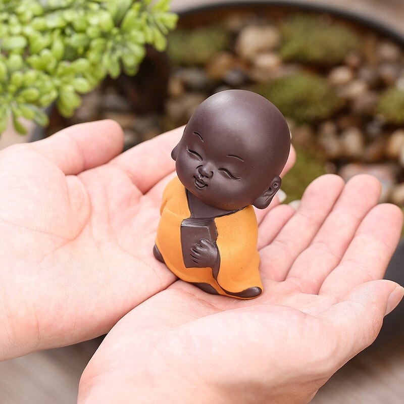 Boeddhistische Stemming Jonge Monnik &#39;S Favoriete Paars Zand Thee Muziekinstrumenten Schaken Kalligrafie Schilderen Mooie Thee Tafel Accessoires