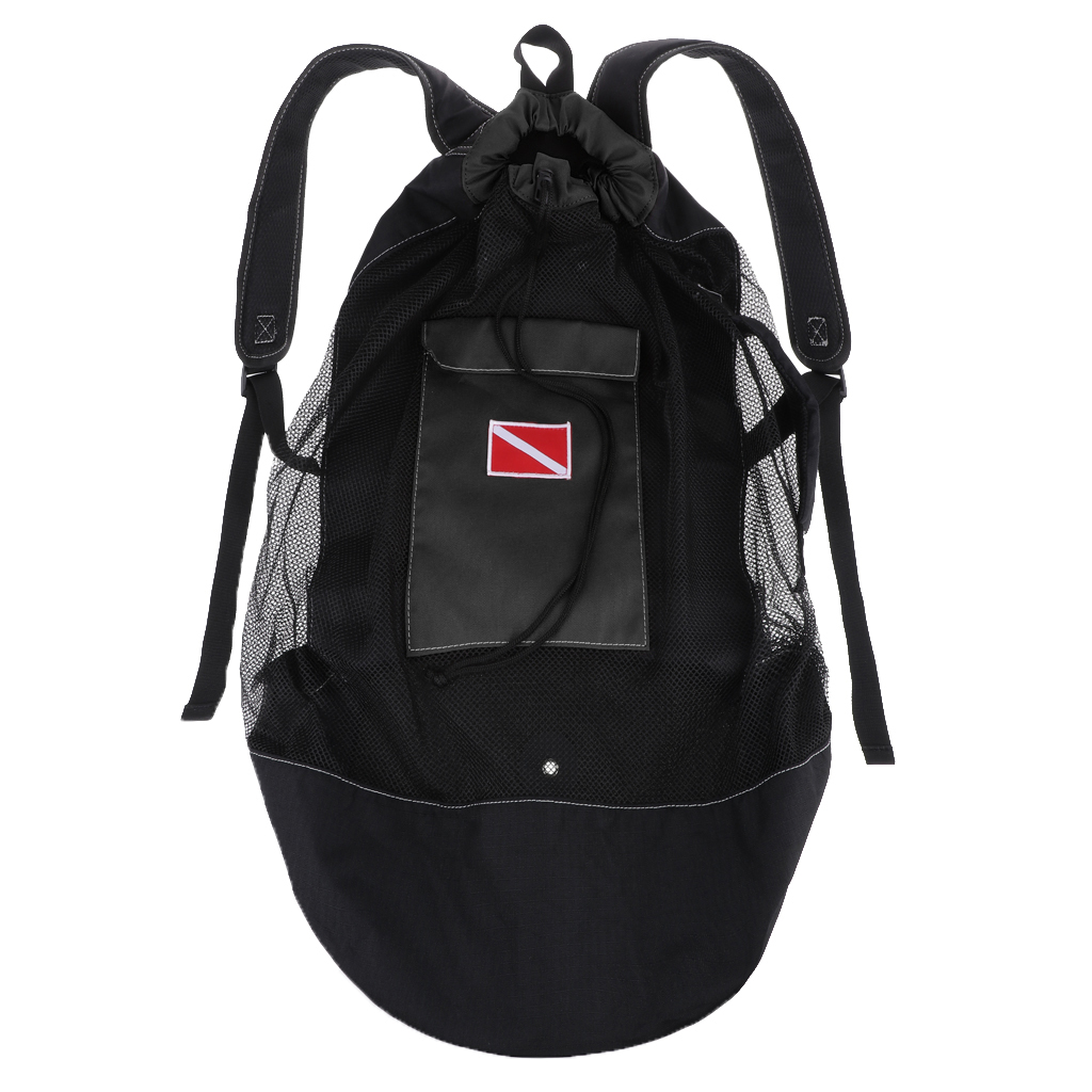 MagiDeal Durable Mesh Backpack Deluxe Dive Bag Scuba Diving Beach Net Pack for Water Sports SCUBA Snorkeling Swimming Bags