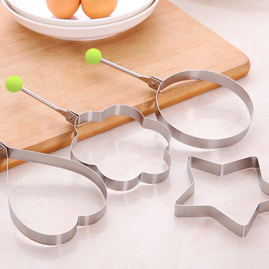 Keuken gadgets rvs omelet gebakken gepocheerd ei creatieve mold hartvormige ronde bloemvorm pannenkoek maker