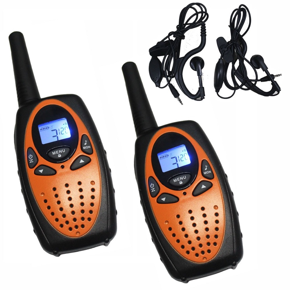 2PCS TS628 1w long range Portable PMR446 Handheld Walkie Talkies 2 Way mobile Radios Transceiver orange w/ charger earphones