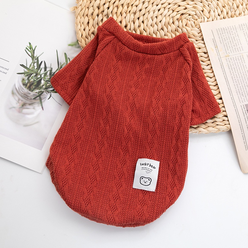 Pull ours mignon pour animal de compagnie, multicolore en option, vêtements pour chat et chien, pull doux et confortable: S / Rouge