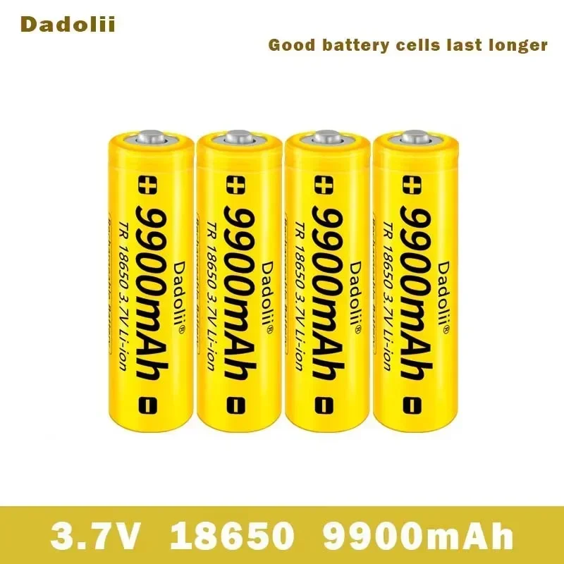 1-40pcs/Lot 18650 battery 3.7V 9900mAh rechargeable liion battery for Led flashlight Torch batery litio battery: Beige