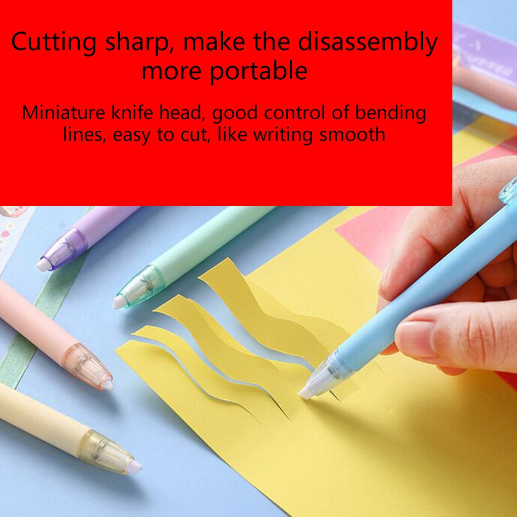 Pen-shaped Paper Cutter Retractable Utility Knife Safety Ceramics Blade Home Office School Paper Cutting DIY Crafts Tool