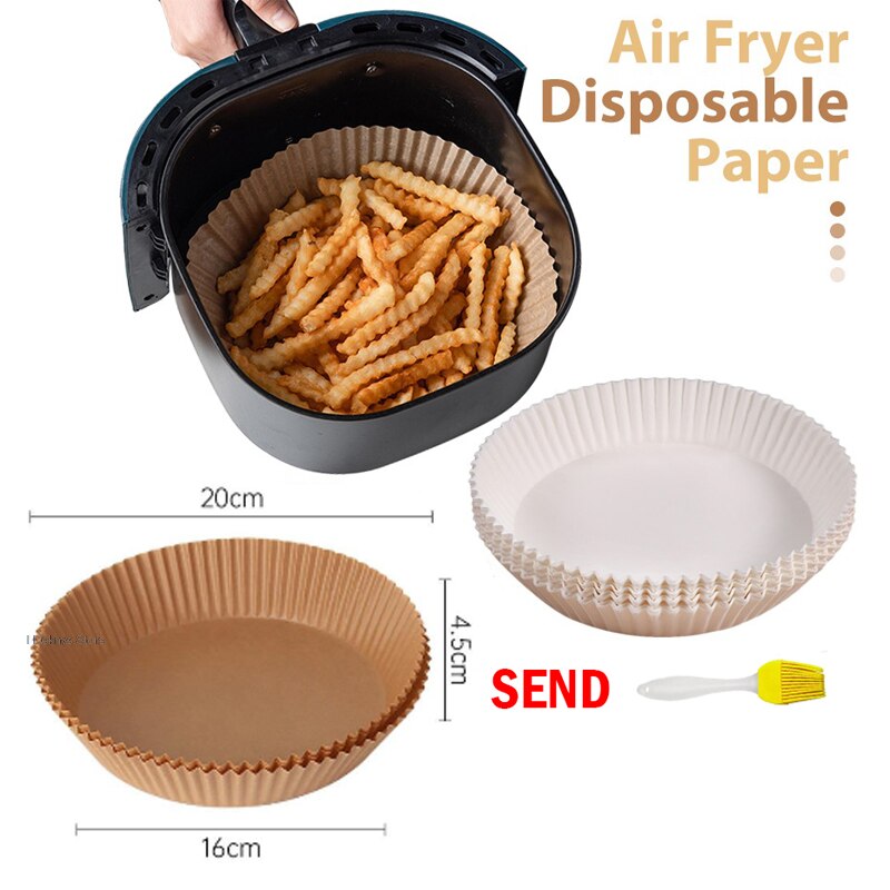 100 pz 16/20cm microonde Airfryer carta da cucina di fascia alta antiaderente stuoia piroscafo carta ad olio per alimenti Airfryer accessori da forno
