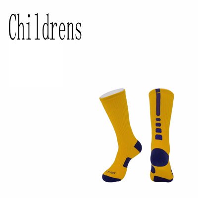 5 Pairs/lot Spring Autumn Teenagers Boys Basketball Socks Cotton Sports Socks Elastic Tube Socks Athletic Sox Heq555: children yellow