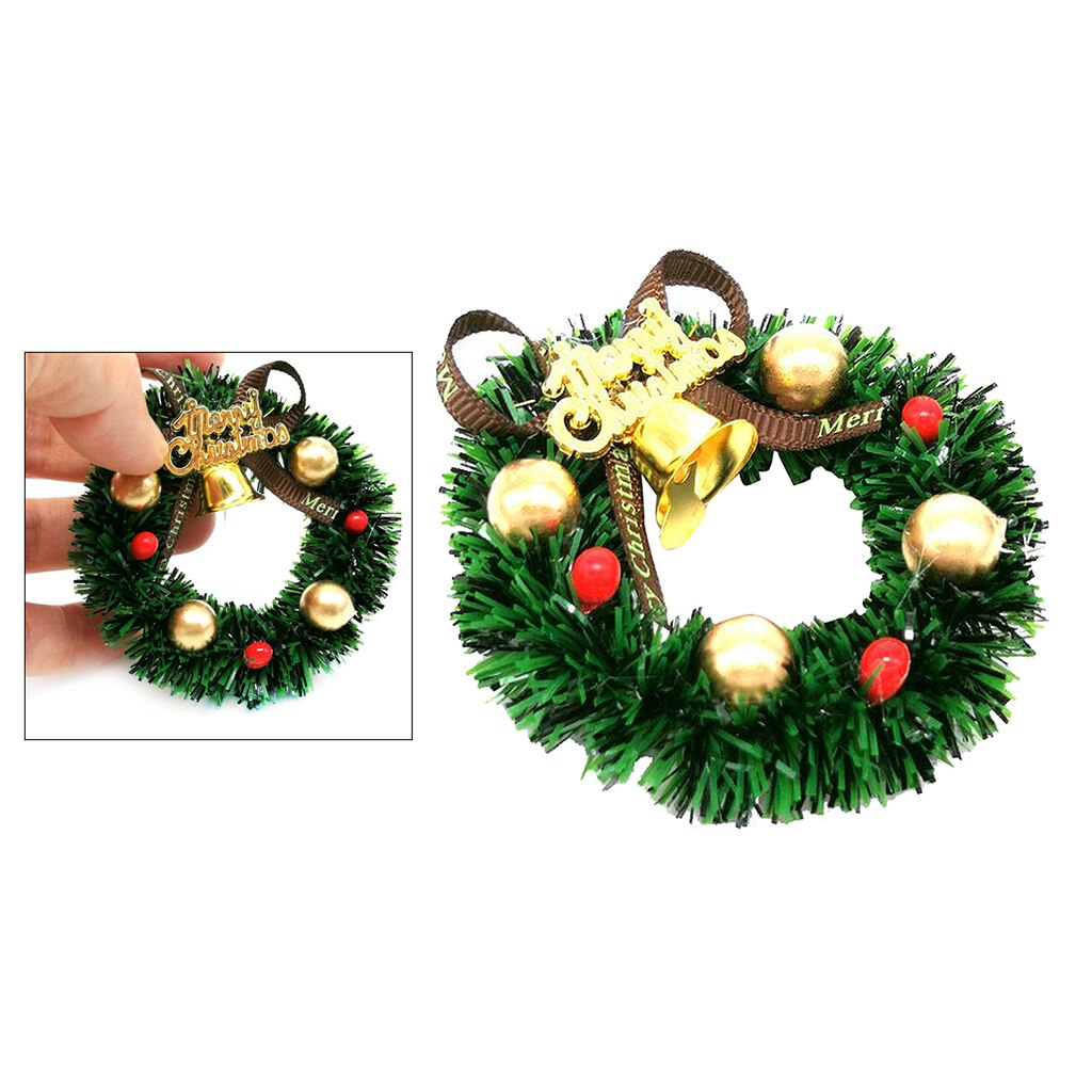 Doll House Decoration Accessories 1:12 1:6 Toy House Miniature Scene Model Christmas Wreath Garland Pretend Toys