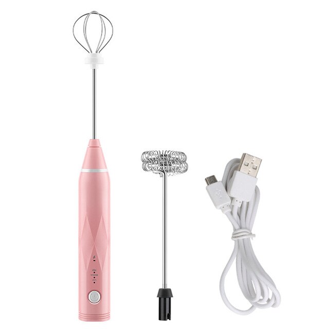 Tool Egg Mixer 3 Speed Whisk Beater Egg Electric Foam Frother Handheld: Pink
