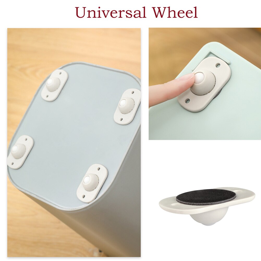PGNEX 16 stks Zelfklevende Caster Wheels Mini Swivel Wielen Plakken Plastic Universele Wiel Kleine Wielen Kit for Prullenbak Kleverige Poelie