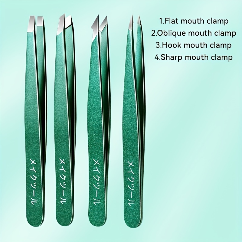 4-teiliges Pinzetten-einstellen aus Edelstahl, unisex, professionelle Präzision für Gesichtshaare, Augenbrauen, eingewachsene Haare und Splitter, langlebig und er