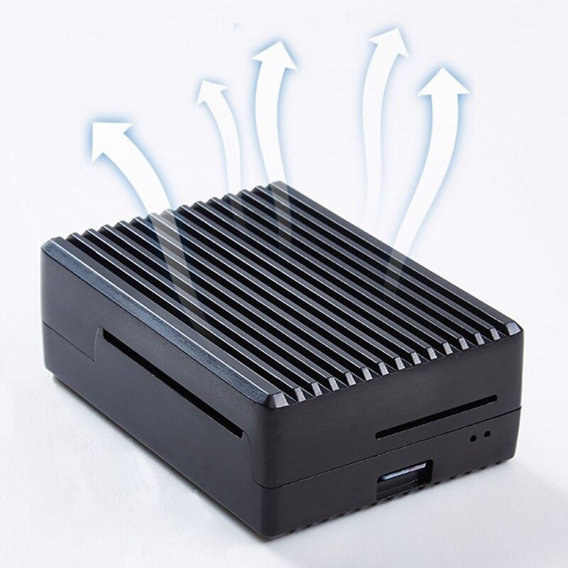 Aluminum Alloy Cooler Casing for Raspberry Pi 4 Model B Case Cooling Shell Heat Dissipation Shell for Pi 4th Generation