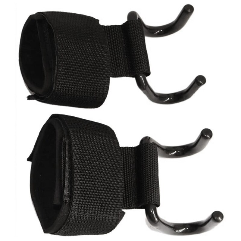 Weight Lifting Hooks Wrist Wraps Power Training Gym Grips Straps Gym Fitness Hook Support Lift Grip Belt(1 Pair)